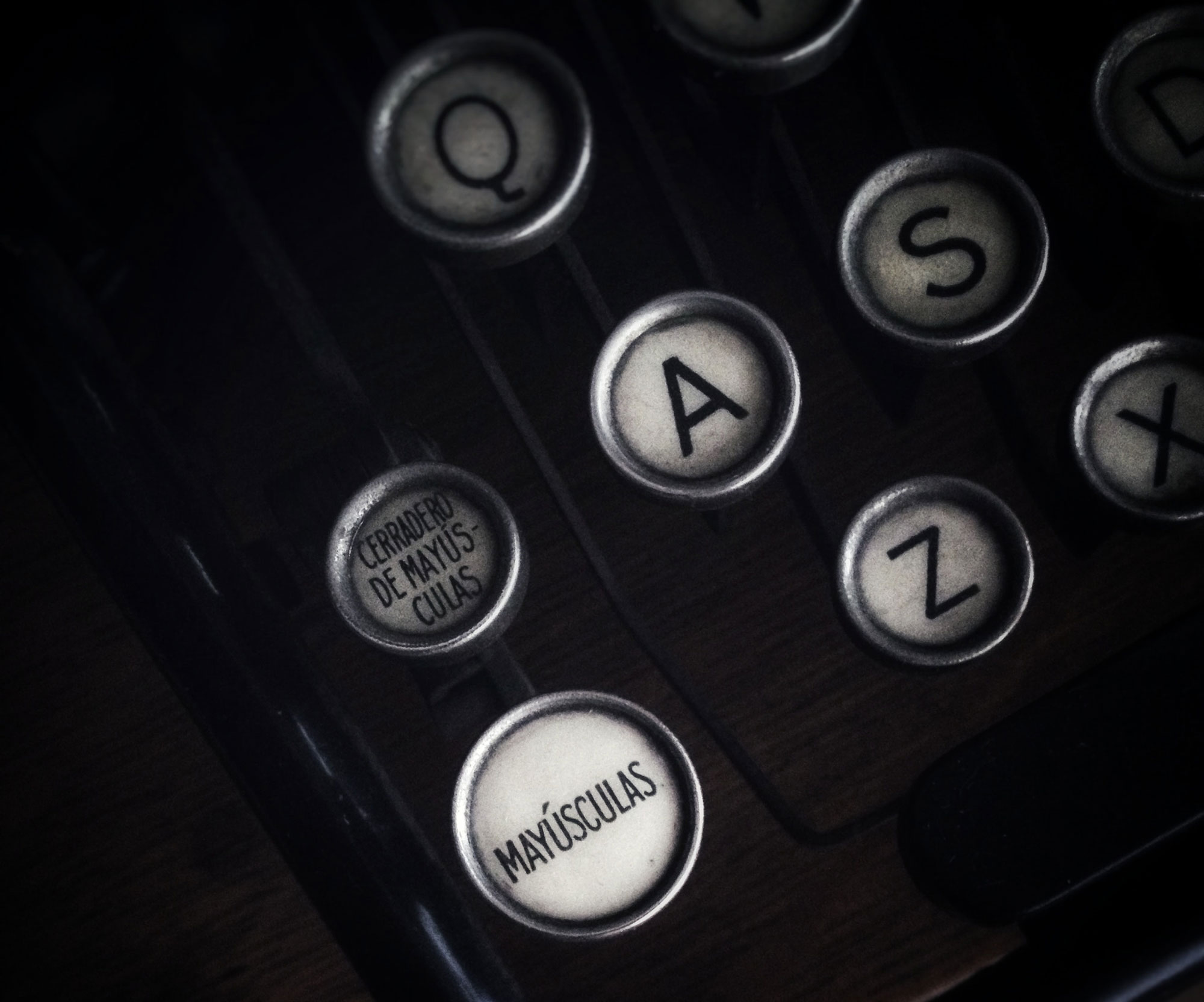 Detalle de una máquina de escribir